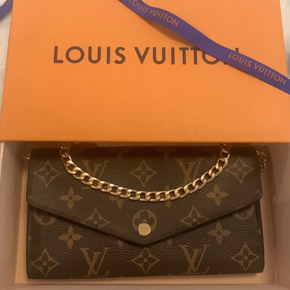 LOUIS VUITTON Sarah Wallet and WOC Monogram Coated Canvas Rose Ballerine Pink - Picture 3 of 13